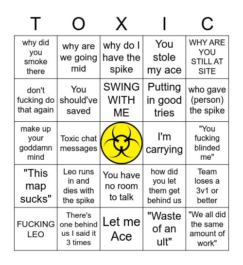 VALORANT BINGO Card