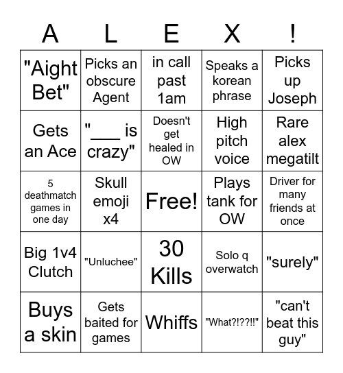Alexa Bingo Card
