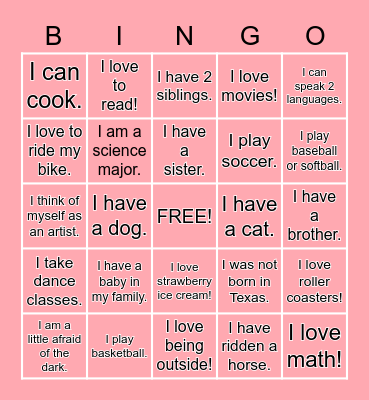 Meet Me Bingo Card