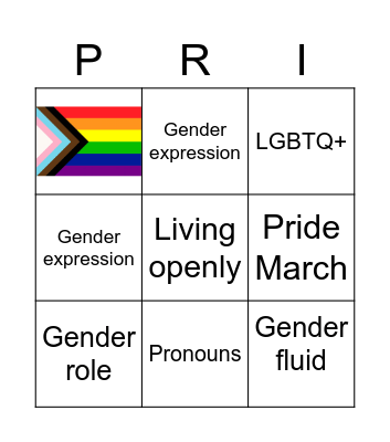 Virtual  Pride Bingo Card