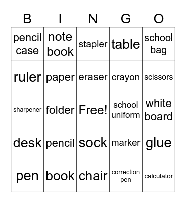 Stationarypencil Bingo Card