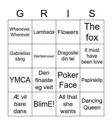 Musikk i konfirmasjon Bingo Card