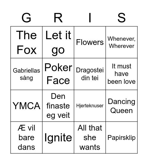 Musikk i konfirmasjon 2 Bingo Card
