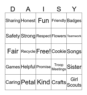 DAISY BINGO Card