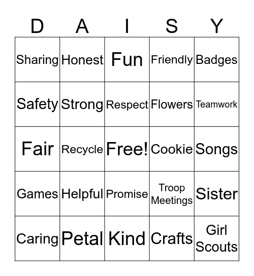 DAISY BINGO Card