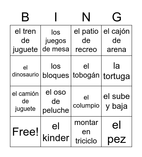 La Niñez Bingo Card