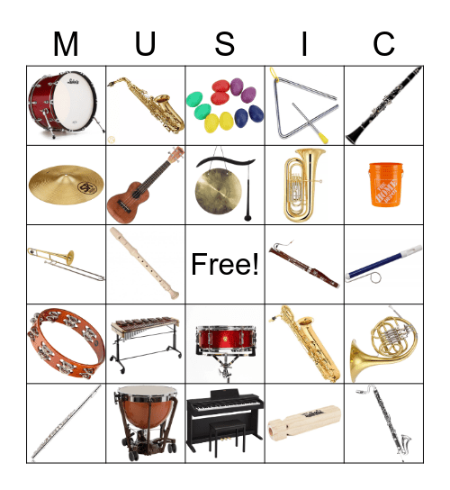 May Music Bingo Card