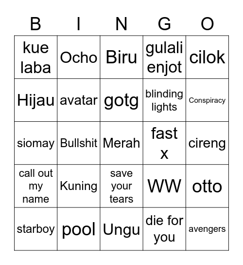 DANIK Bingo Card