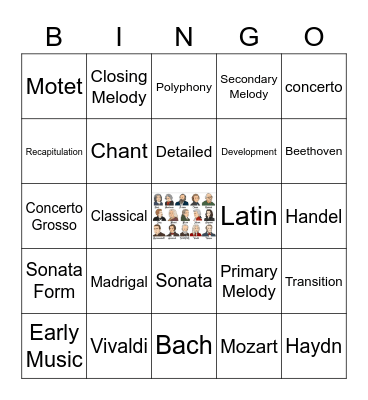 Music History Bingo! Bingo Card