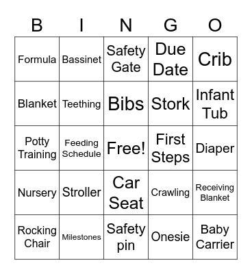 Baby Bingo Card