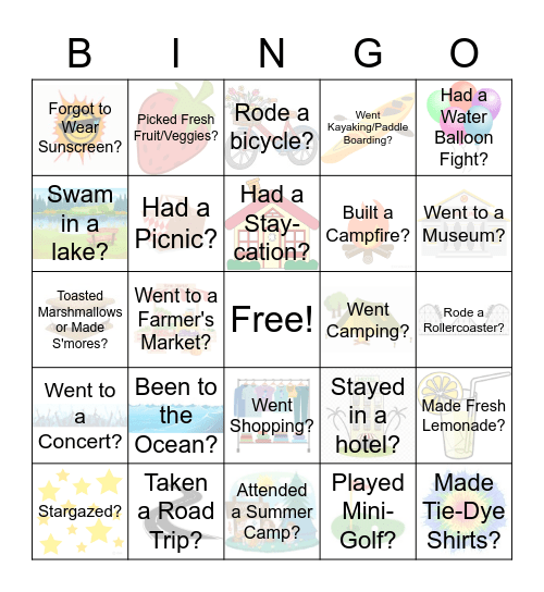 Have You Ever...? - SUMMER EDITION Bingo Card