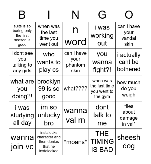 Aden Bingo Card