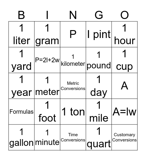 Fourth Grade Reference Sheet Bingo Card