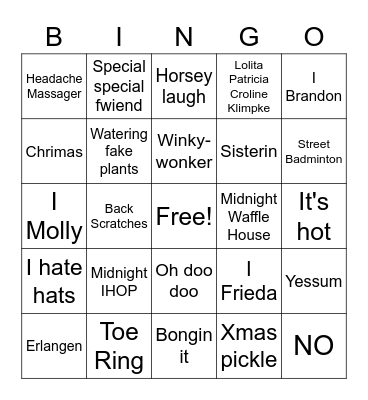 Mama Moments Bingo Card