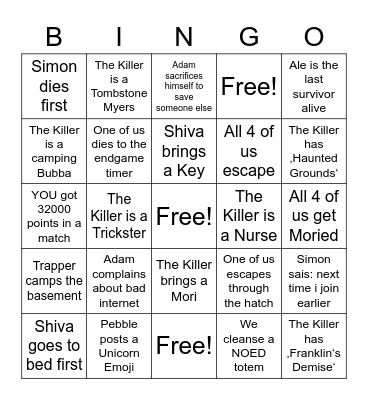 Drunk by Daylight Bingo Card