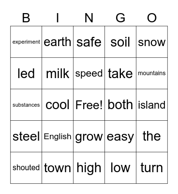 Sight Word Variety 38 Bingo Card