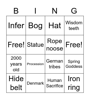 Tollund Man Bingo Card