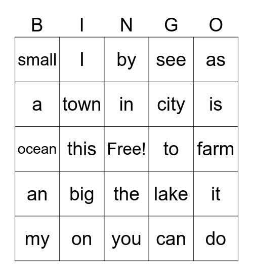 PCI  Words Bingo Card