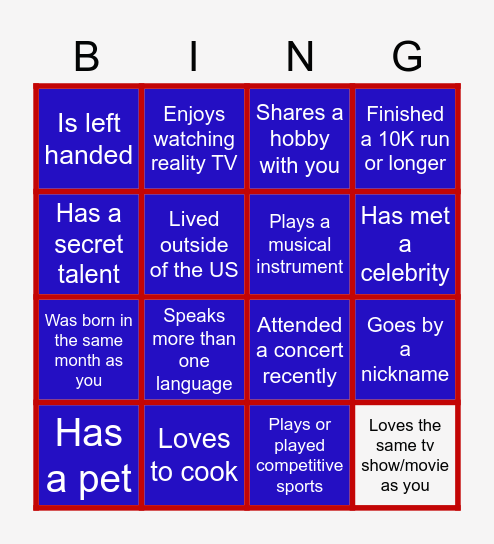 Avyance New Hire Bingo - Find Someone Who... Bingo Card