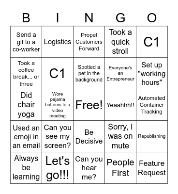 LXBingo! Bingo Card