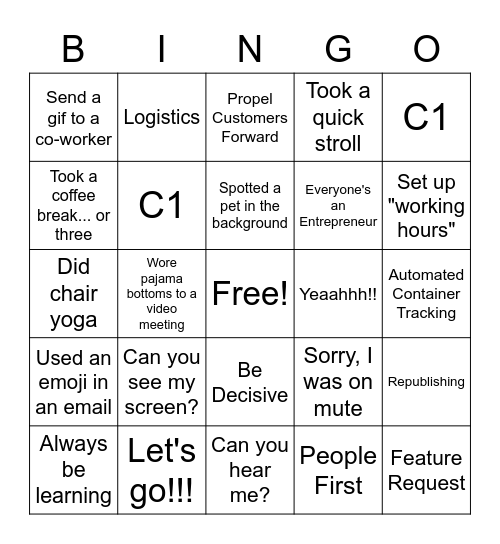 LXBingo! Bingo Card