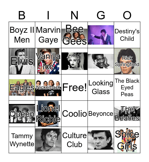 Decades of Music Bingo Card