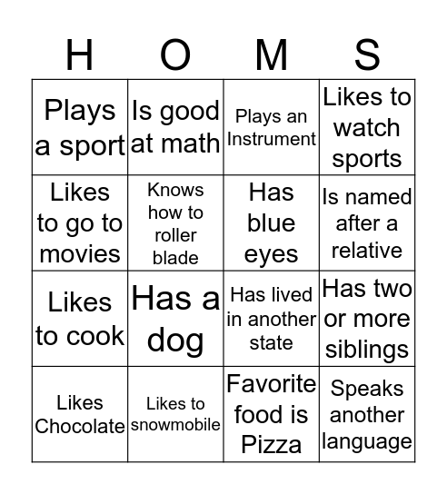 Bingo Card