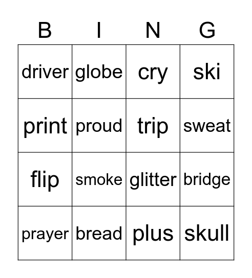 Mrs. Anastasiya "blends" Bingo Card