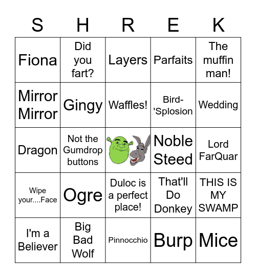 SHREK! Bingo Card