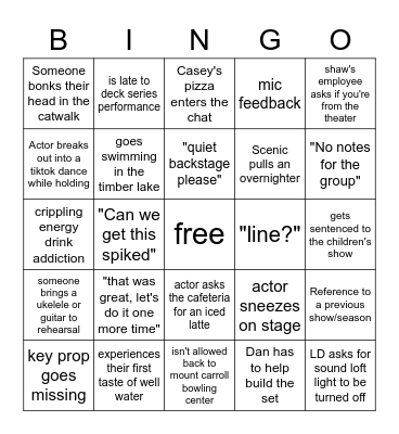 Tech Week Bingo Card