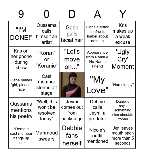 The Other Way Tell All- Pt. 2 Bingo Card