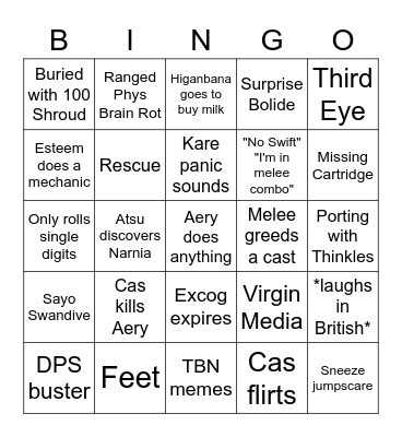 Deez Nuts Bingo Card