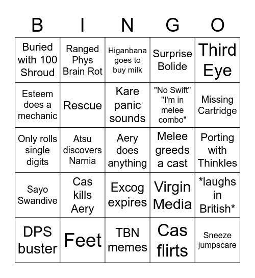 Deez Nuts Bingo Card