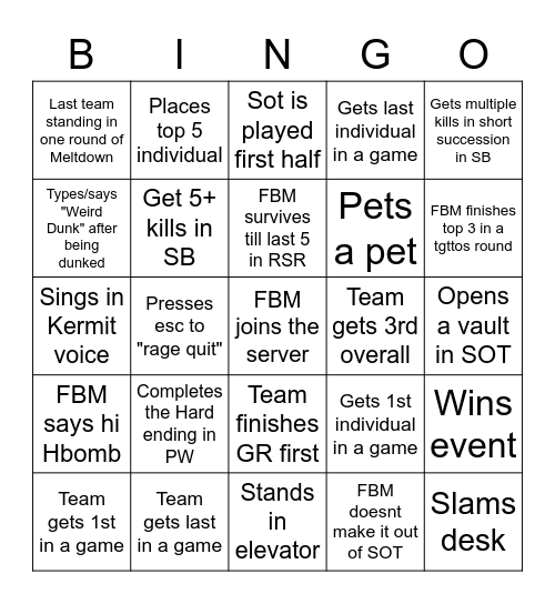 MCC Bingo FBM Edition Bingo Card