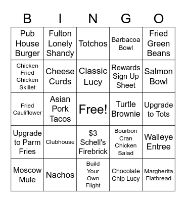 Crooked Pint Bingo!! Bingo Card