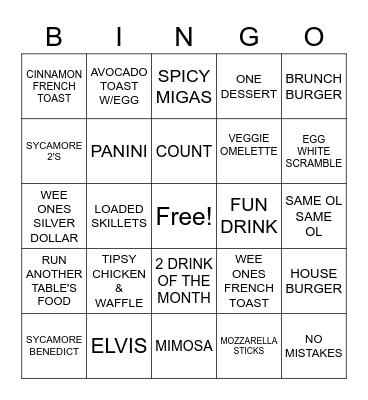 Server Bingo Card