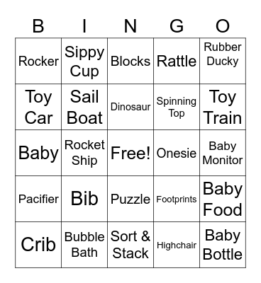 Baby Bingo Card