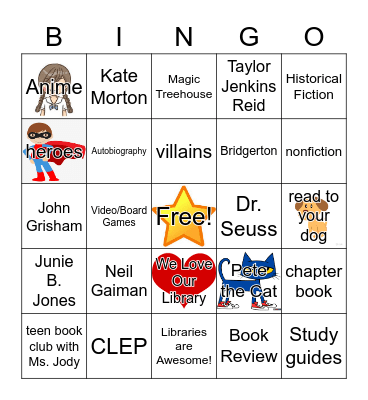 Library Lingo Bingo Card