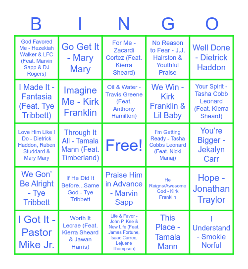 GOSPEL MUSIC Bingo Card