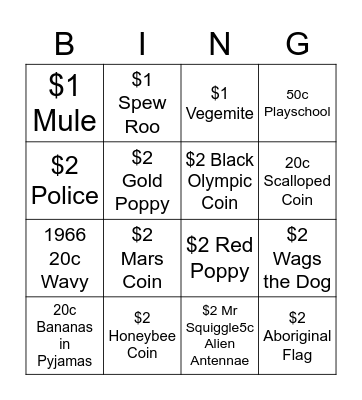 Cointastic Bingo Card