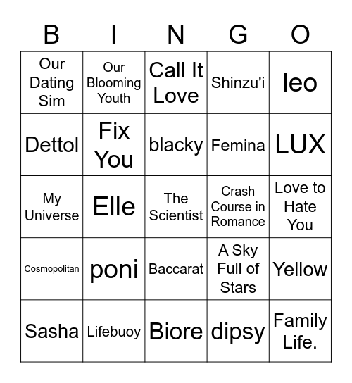 tsäi Bingo Card