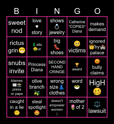 SUSSEX BINGO Card