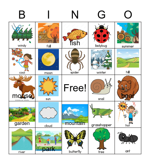 NATURE Bingo Card