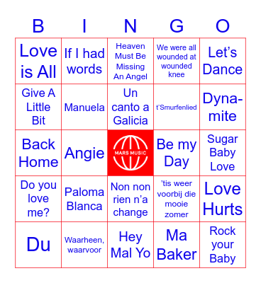 Time Flies Seventies Bingo Card