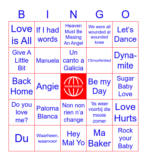 Time Flies Seventies Bingo Card