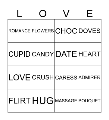 LOVE Bingo Card