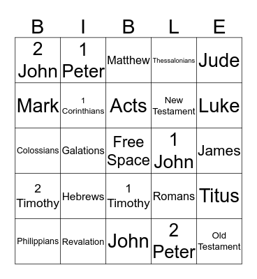 Bible Bingo Card