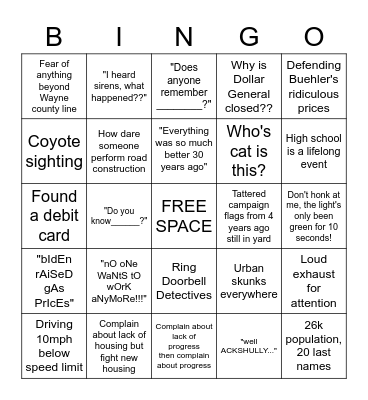 People of Wooster Bingo Card