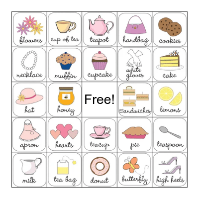Country Village Ladies' Tea Bingo Card
