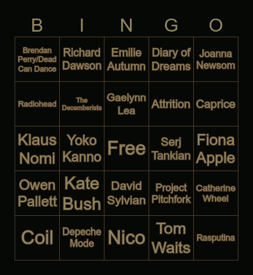 Peace Beauty Love on Earth Bingo Card